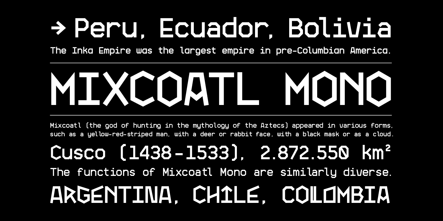 Пример шрифта Mixcoatl Mono #5